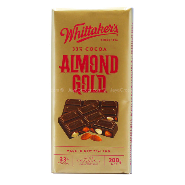 Whittakers Almond Gold Milk Chocolate Block 200g