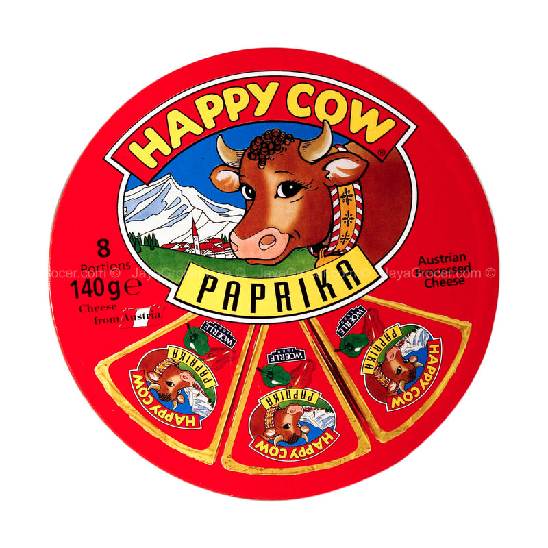 Happy Cow Triangles of Processed Paprika Cheese 140g