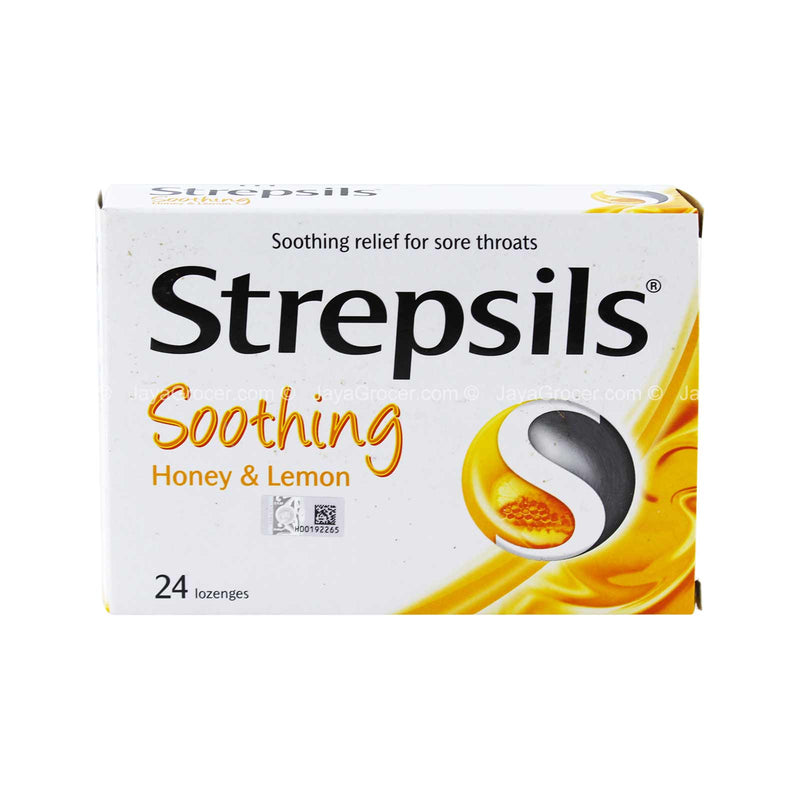 Strepsils Soothing Honey & Lemon Sore Throat Relief Lozenges 1 box