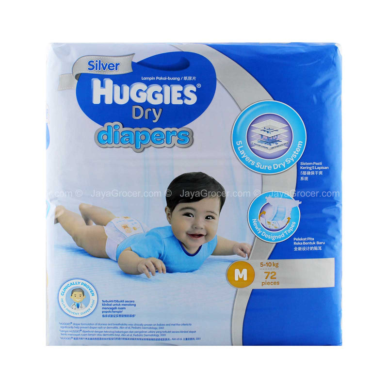Huggies Dry Baby Diapers (Medium) 60pcs/pack