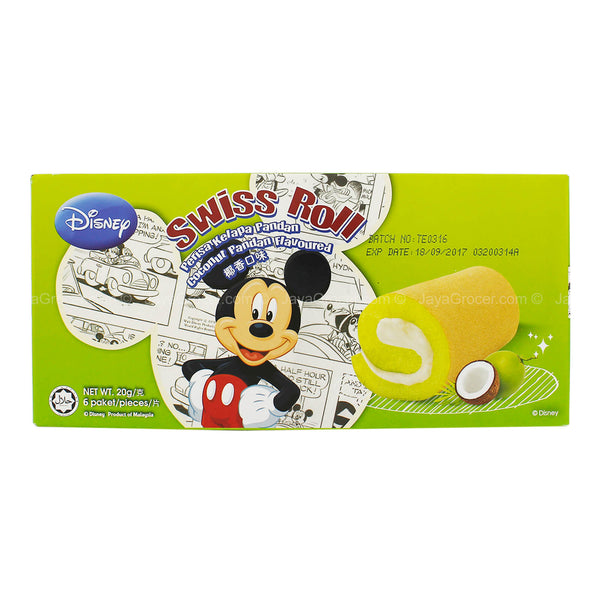 Disney Coconut Pandan Flavoured Swiss Roll 20g x 6
