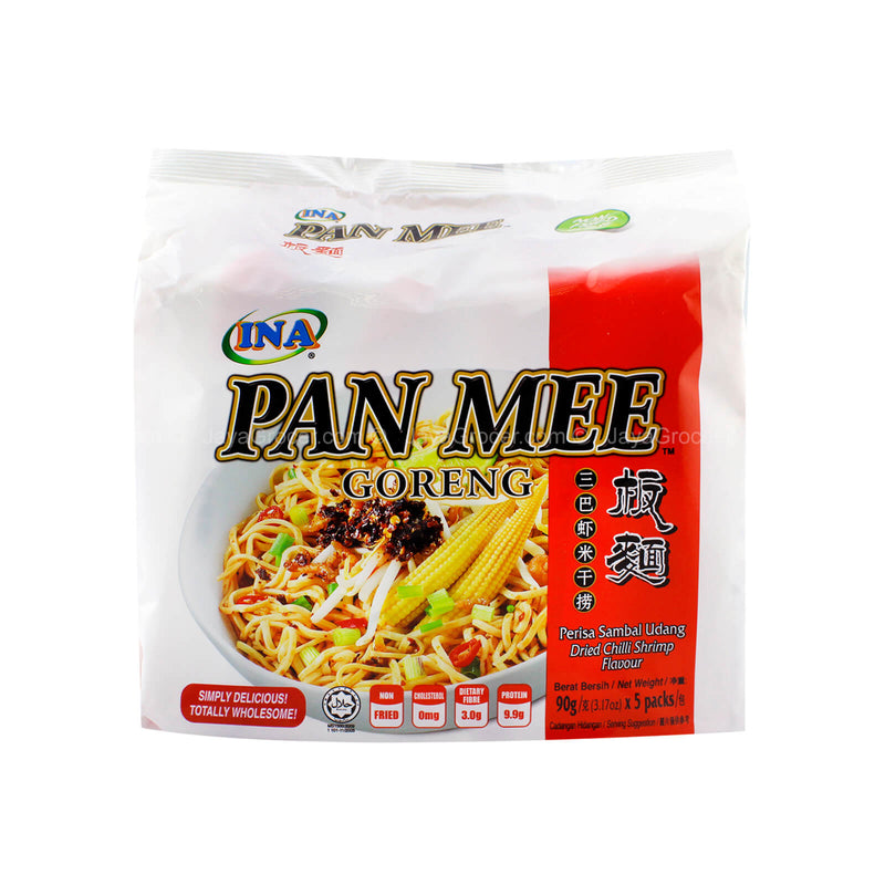 Ina Pan Mee Dried Chilli Shrimp Fried Instant Noodle 90g x 5