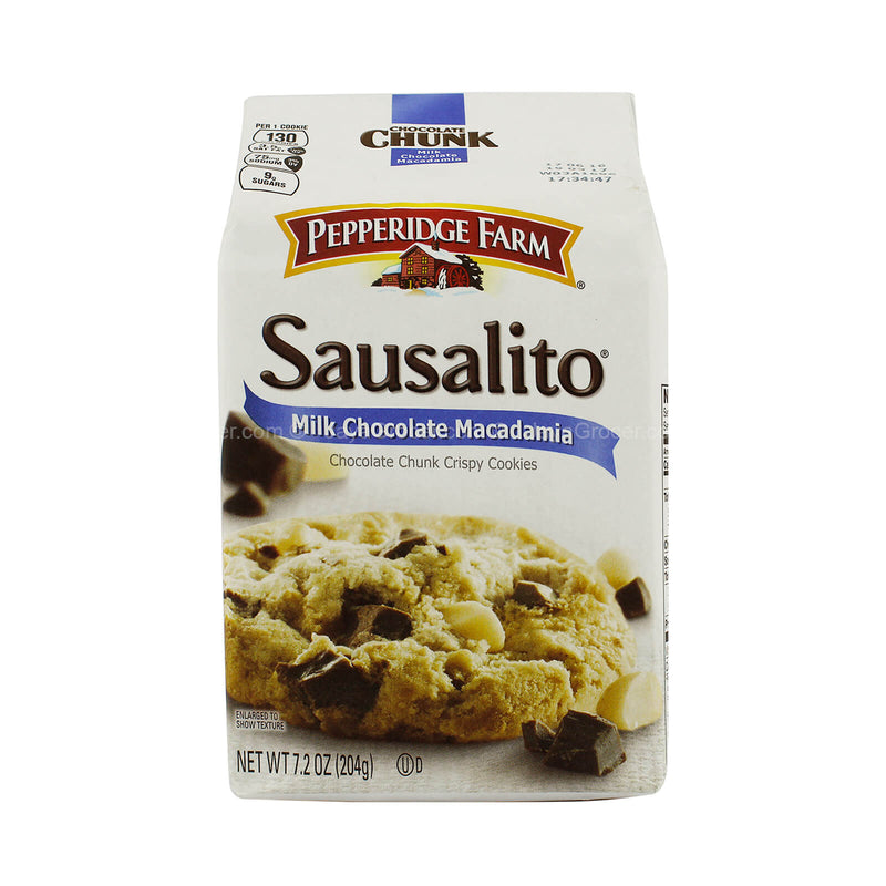 Pepperidge Farm Sausalito Milk Chocolate Chunks with Macadamia Crispy Cookies 204g