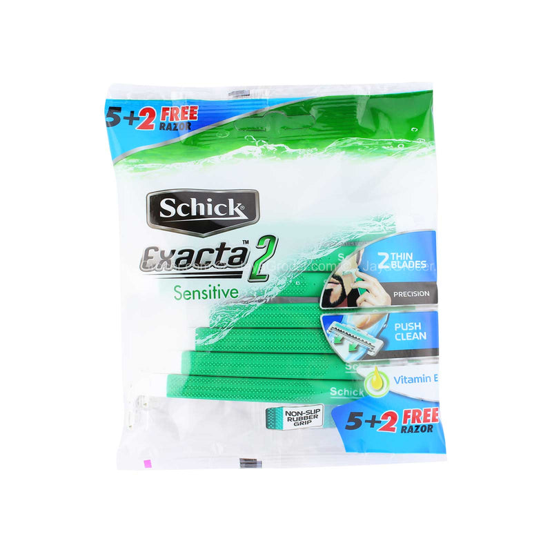 Schick Exacta 2 Sensitive Non-Slip Rubber Grip Razors 7pcs