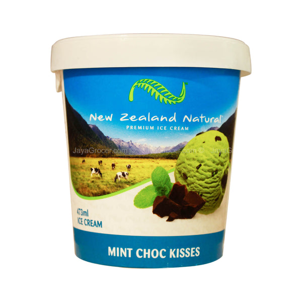 New Zealand Natural Mint Choc Kisses Premium Ice Cream 473ml