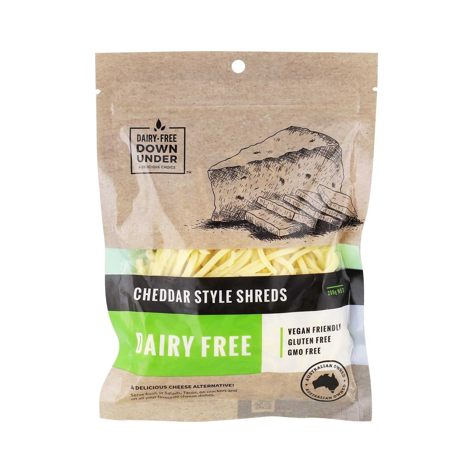 Dairy-Free Down Under Cheddar Style Shreds 200g