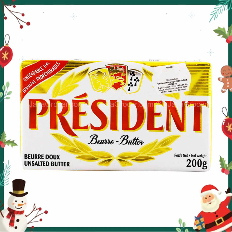 PRESIDENT UNSALTED BUTTER 200G *1