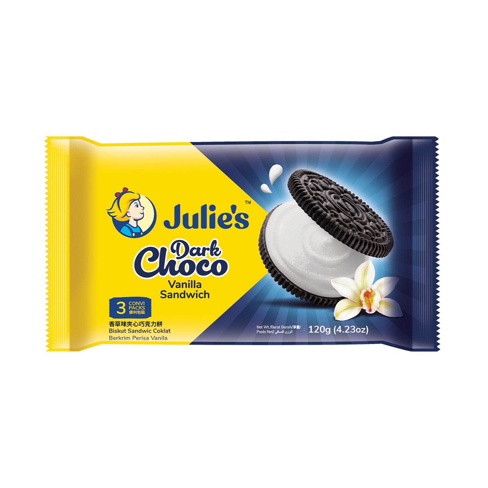 Julies Dark Chocolate Sandwich Cookies 120g