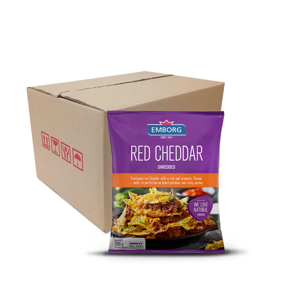 Emborg Red Cheddar Shredded Cheese 200g