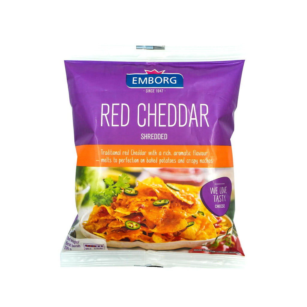 Emborg Red Cheddar Shredded Cheese 200g