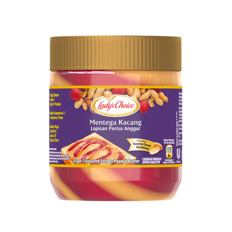 Ladys Choice Grape Flavored Stripes Peanut Butter 350g