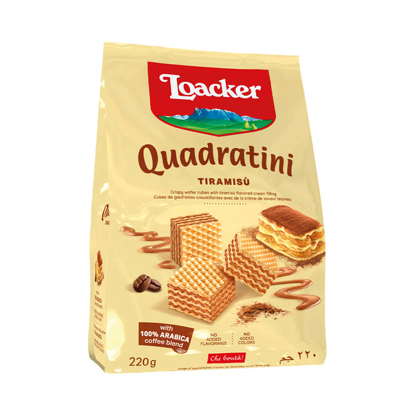 Loacker Quadratini Tiramisu Wafer Cookies 220g (highest price)