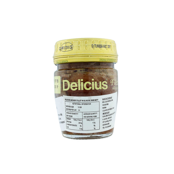 Delicius Anchovy Fillet in Olive Oil 58g (highest price)
