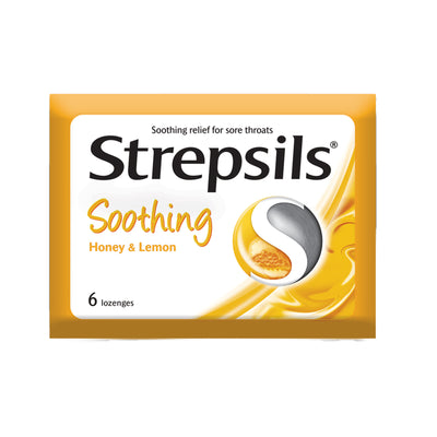 Strepsils Lozenges for Sore Throats Honey Lemon Soothing 6pcs/pack
