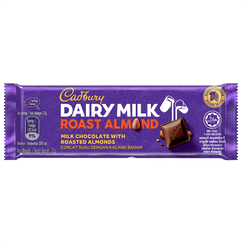 Cadbury Dairy Milk Roast Almond Chocolate Bar 32g