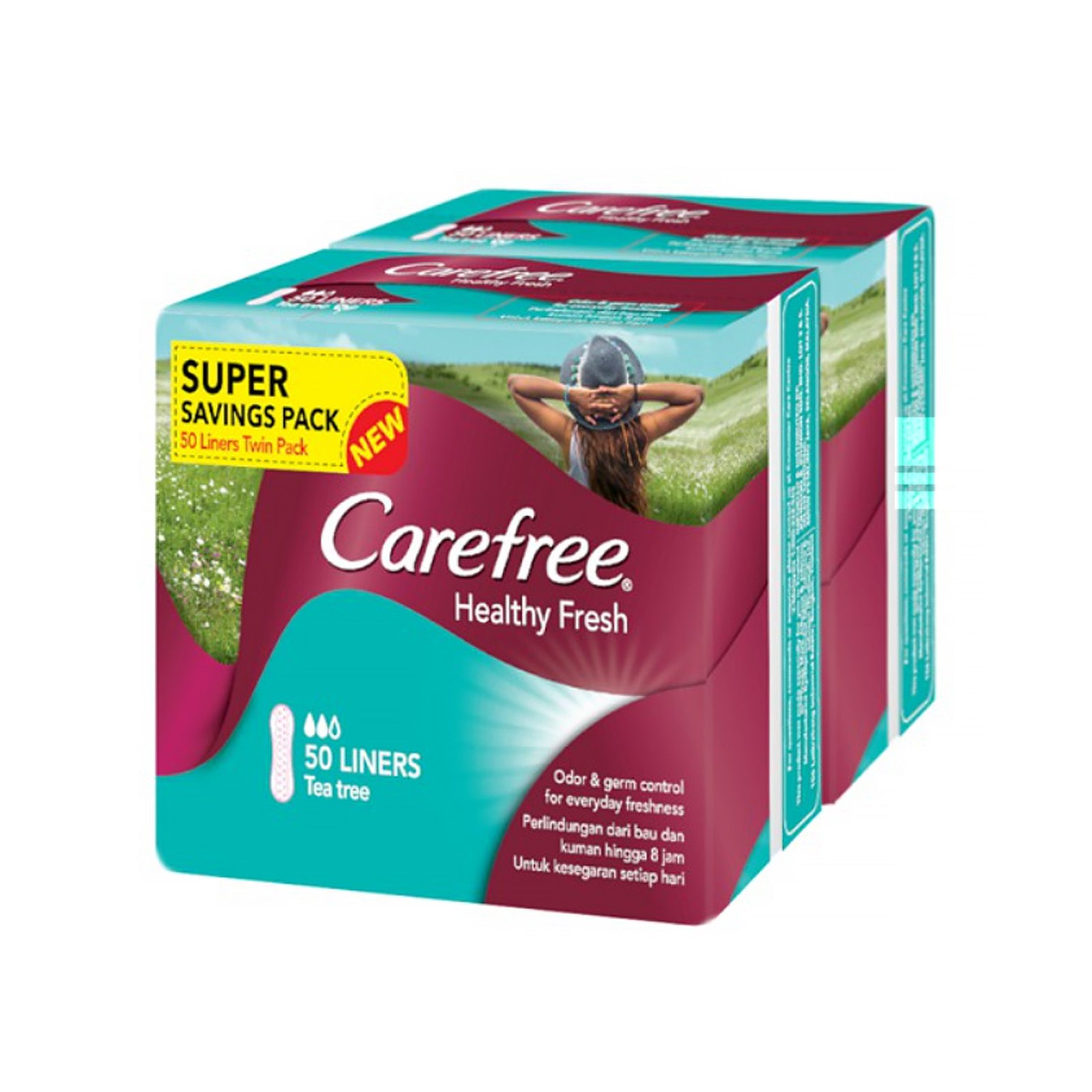 Carefree Healthy Fresh Super Dry Pantyliners 50pcs x 2