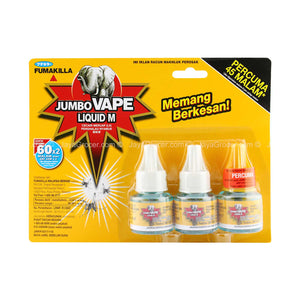 Fumakilla Jumbo Vape Liquid Mosquito Repellent Refill 60pcs/pack x 2