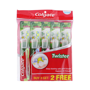 Colgate Twister Toothbrush (M) 3+2 1pack