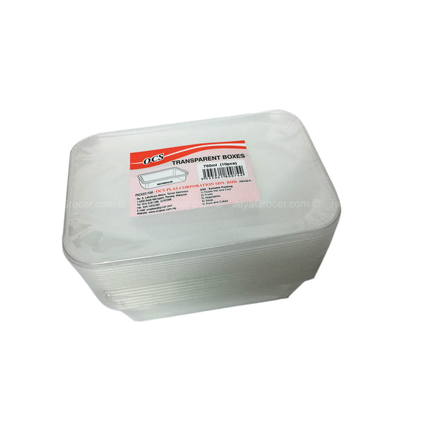 OC Pop Box Rectangular Clear (10pcs/pack) 750ml (highest price)