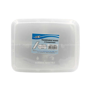 OC PP Rectangular 3-Compartment Clear Box 1200ml x 10