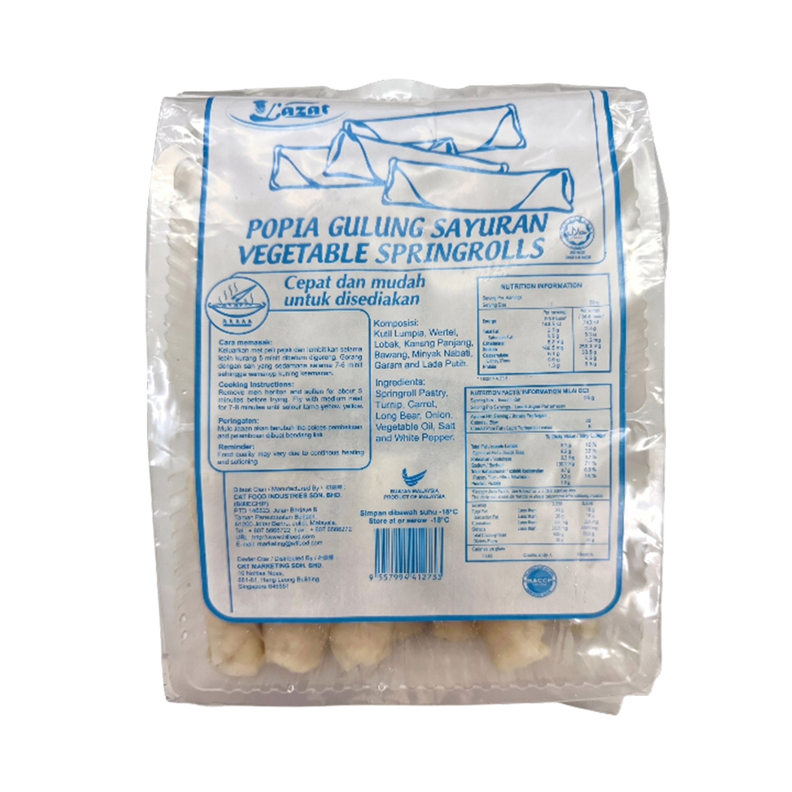 Lazat Vegetable Spring Rolls 400g