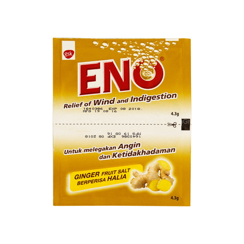 Eno Ginger Flavoured Fruit Salt Antacid Powder Sachet 4.3g x 2