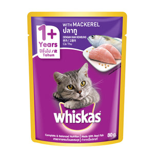 Whiskas Pouch Real Fish Mackerel 80g