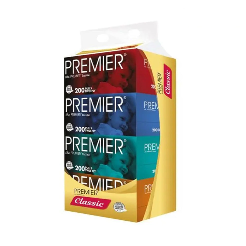 Premier Facial Tissues 200pcs x 4
