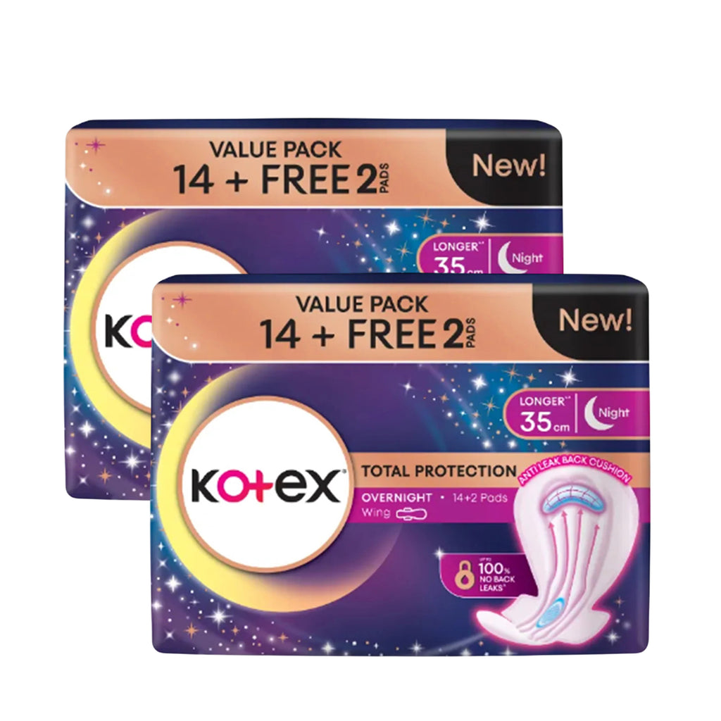Kotex Soft and Smooth Overnight Wings Sanitary Pads 14sheet x 2