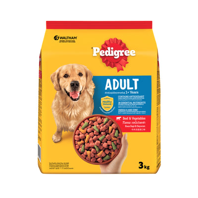 Pedigree Adult 1+ Beef & Vegetables Flavour 3kg