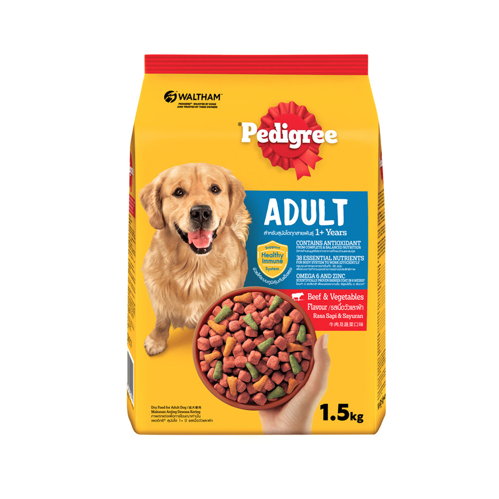 Pedigree Adult Dog Beef and Vegetable Flavored Dog Food 1.5kg