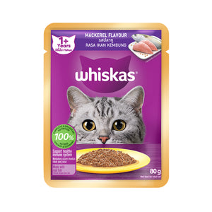 Whiskas Pouch Real Fish Salmon Mackerel 80g
