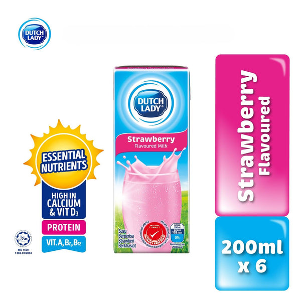 Dutch Lady Pure Farm Strawberry UHT Milk 200ml x 6 (highest price)