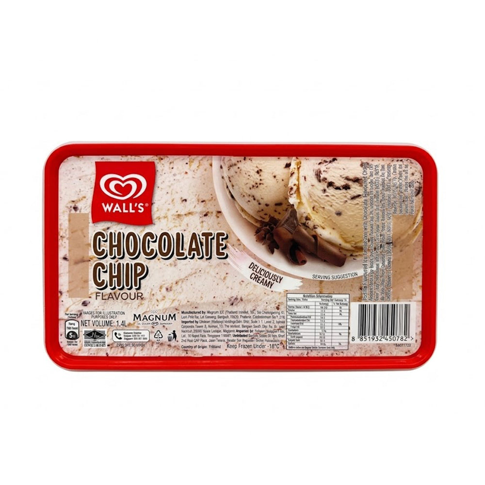 Walls Classic Chocolate Chip Ice Cream Tub 1.4L