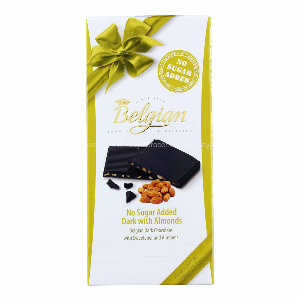 Belgian No Sugar Added Dark Chocolate with Almonds 70g