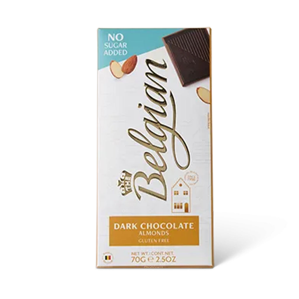 Belgian No Sugar Added Dark Chocolate with Almonds 70g