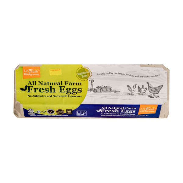 LK Fresh All Natural Farm Fresh Eggs 12pcs/pack (highest price)