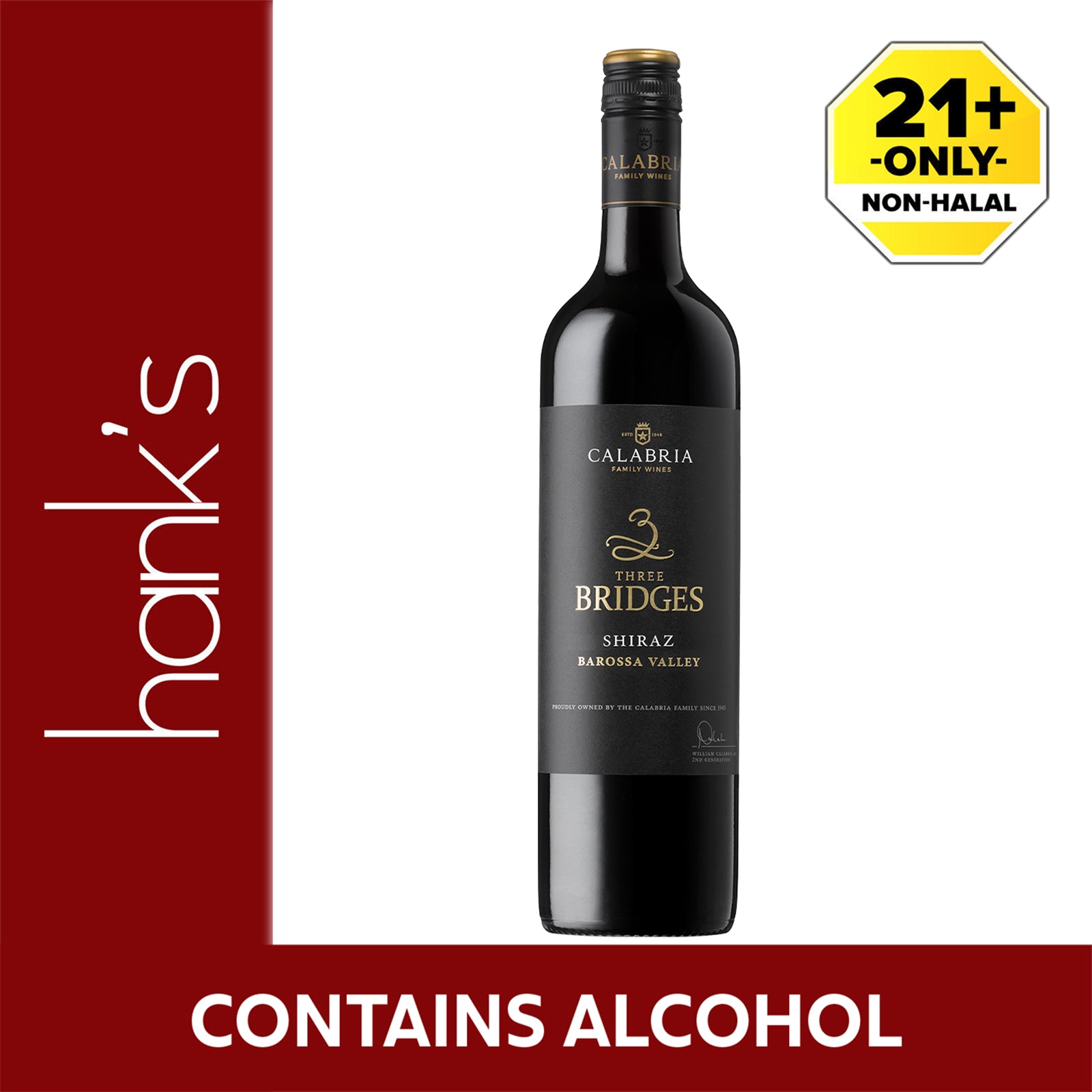 Calabria Three Bridges Shiraz Wine 752ml