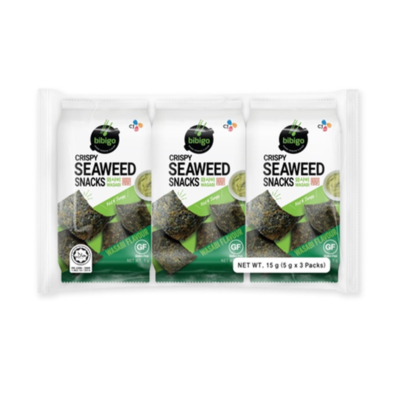 Cj Bibigo Crispy Seaweed Korean Wasabi 5g x 3