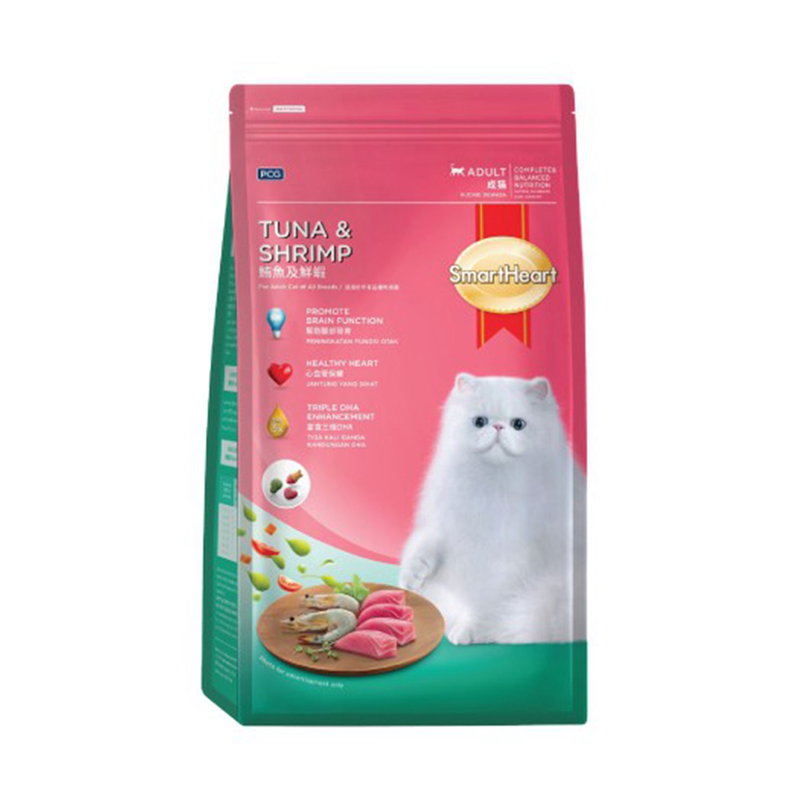 Smart Heart Adult Cat Food Tuna & Shrimp 480g