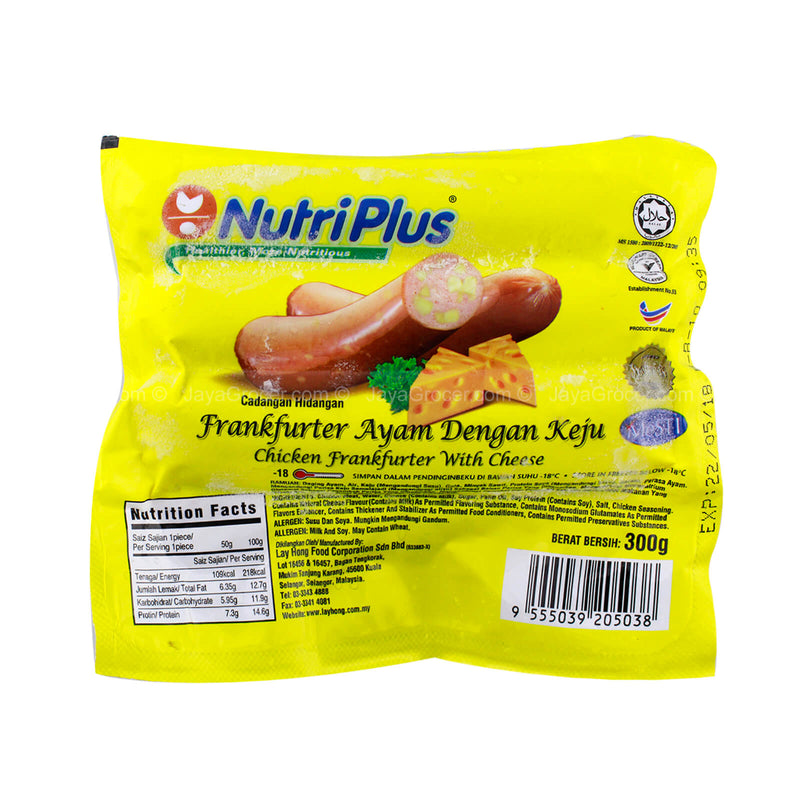 Nutriplus Chicken Frankfurter with Cheese 300g