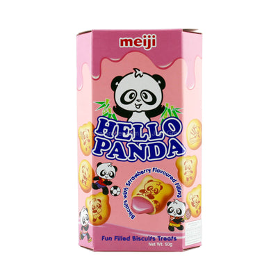 Meiji Hello Panda Strawberry Fun Filled Biscuits Treats 43g