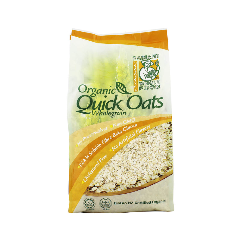 Radiant Whole Food Organic Quick Oats Wholegrain 500g