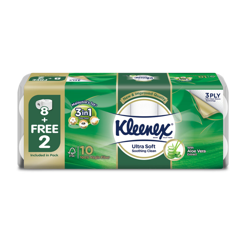 Kleenex Bathroom Clean Care Aloe 8+2 Roll