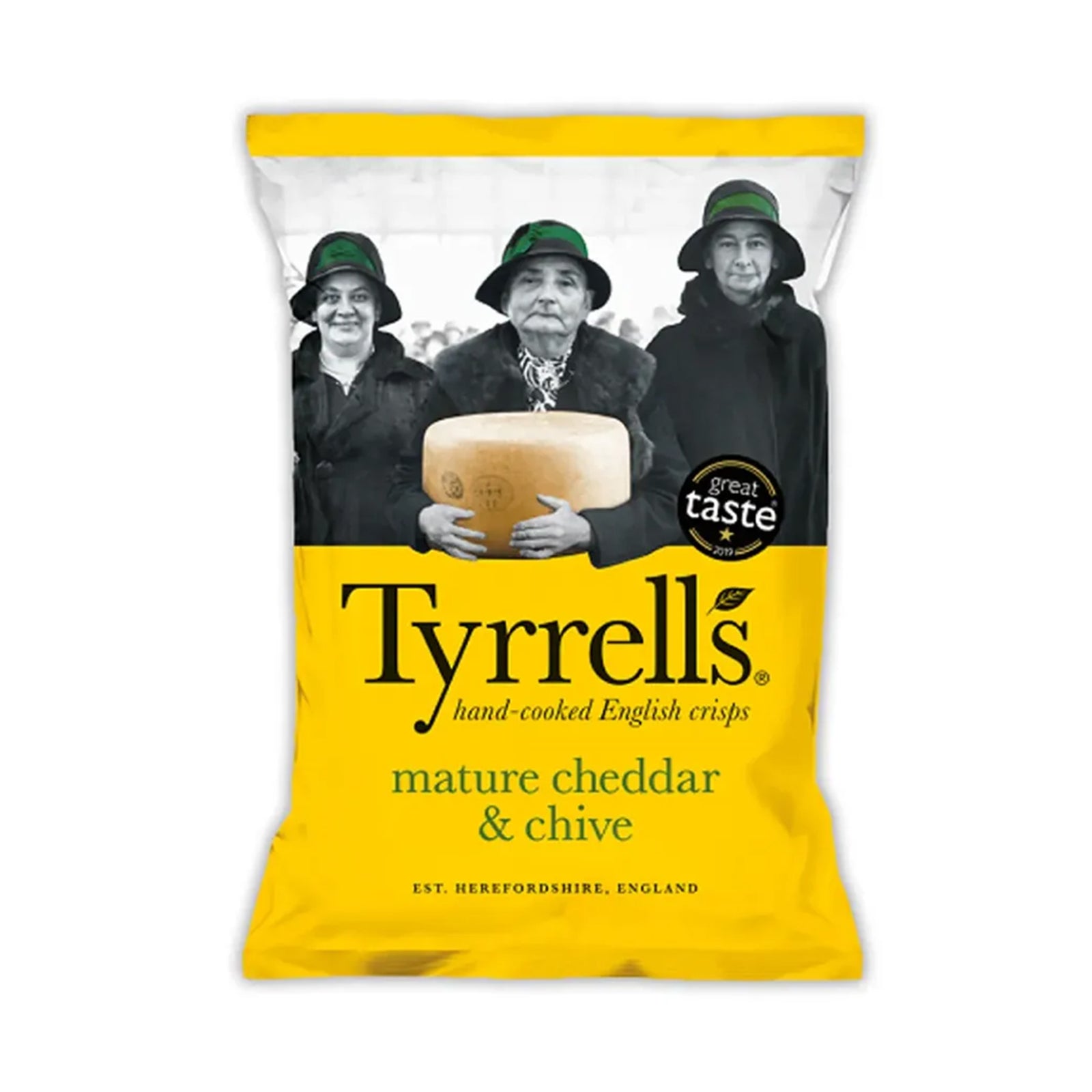 Tyrrell's Mature Cheddar and Chive Potato Crisps 150g
