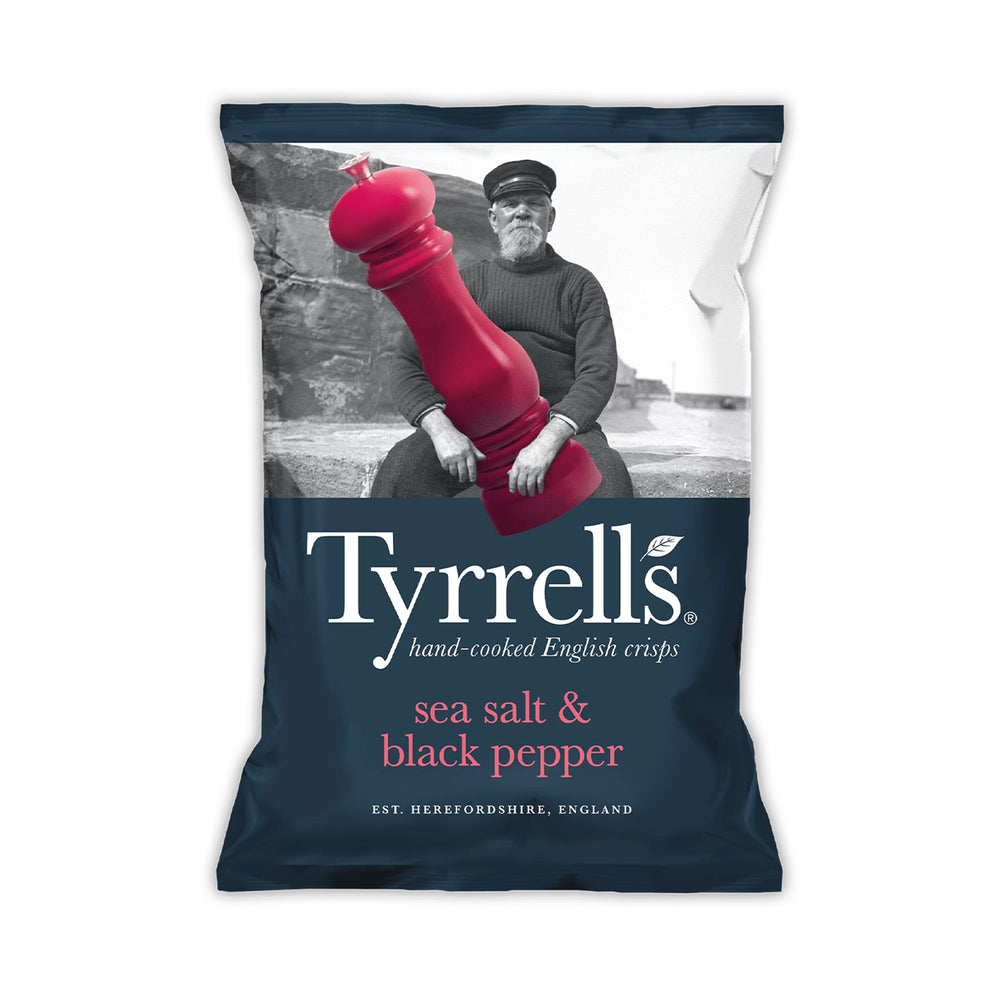 Tyrrell's Sea Salt and Black Pepper Potato Crisps 150g