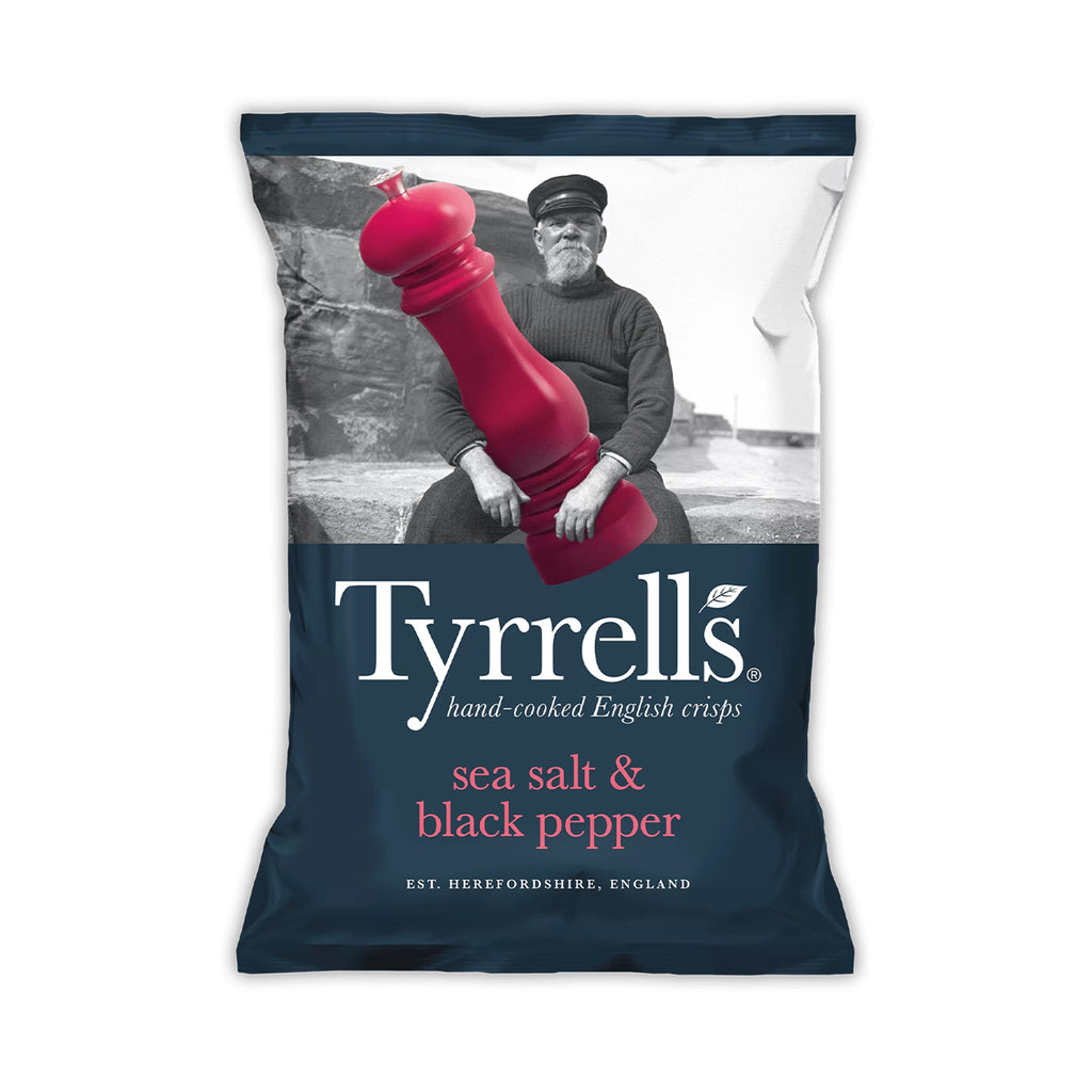 Tyrrell's Sea Salt and Black Pepper Potato Crisps 150g