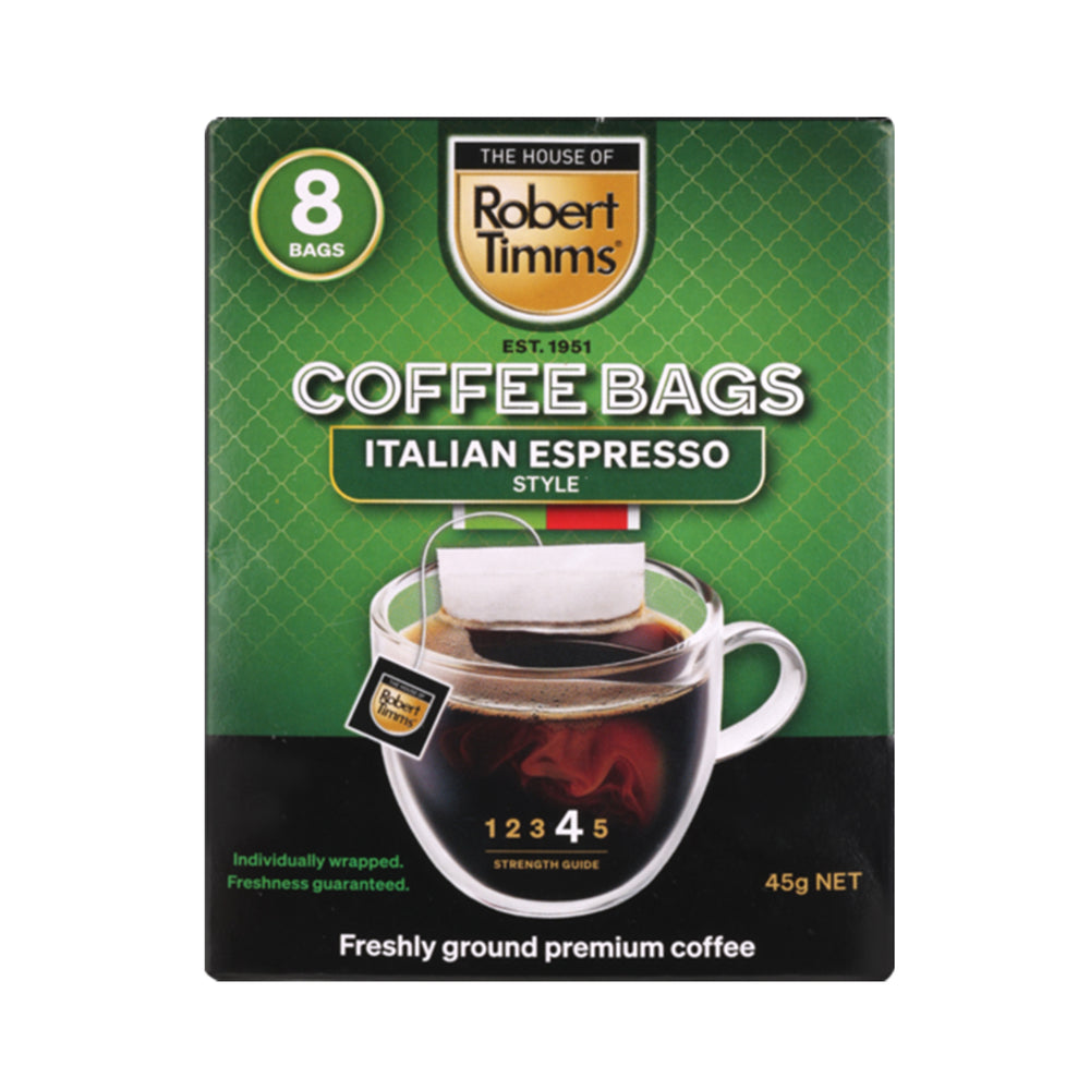 Robert Timms Italian Espresso Style Coffee Bags 48g