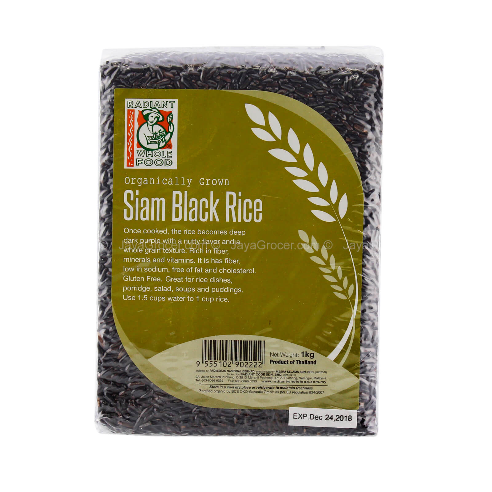 Radiant Organic Siam Black Rice 1kg – Jaya Grocer | Plaza Jelutong