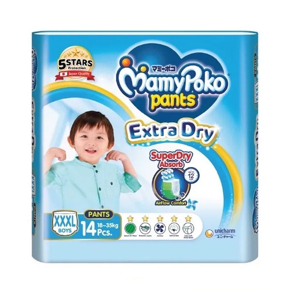 MamyPoko Pants Extra Soft XXXL Size Baby Diapers (Boy) 14pcs/pack (highest price)